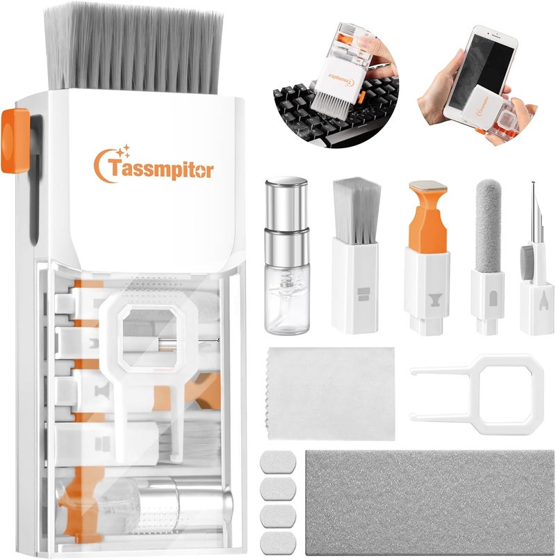 Tassmpitor Keyboard Cleaner Laptop Cleaning Kit, All-in-One Keyboard Cleaning Kit, Laptop Cleaner Tool for MacBook iPad iPhone Computer, Portable Electronics Brush Tool for Tablet PC Camera Lens Earbuds Monitor - Image 1